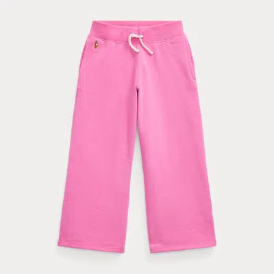 Polo Ralph Lauren Kids' French Terry Wide-leg Sweatpant In Pink