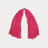 Polo Ralph Lauren Fringe-trim Crinkled Scarf In Pink