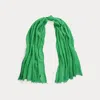 Polo Ralph Lauren Fringe-trim Crinkled Scarf In Green