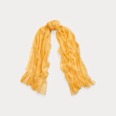 Polo Ralph Lauren Fringe-trim Wool Scarf In Yellow