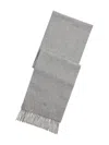 Polo Ralph Lauren Fringed Cashmere Scarf In Gray