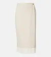 Polo Ralph Lauren Fringed Herringbone Wool-blend Wrap Skirt In Neutral