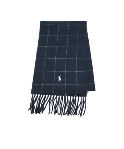 Polo Ralph Lauren Fringed Scarf In Blue