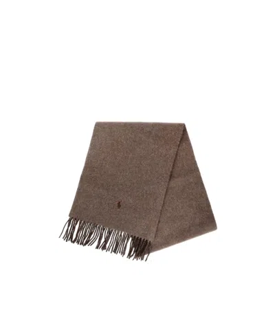 Polo Ralph Lauren Fringed Scarf In Brown