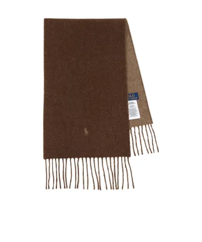 Polo Ralph Lauren Fringed Scarf In Brown