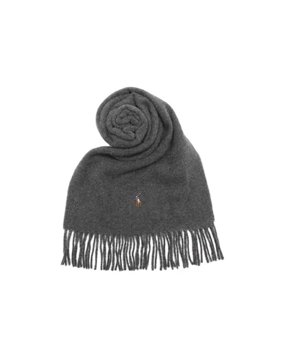 Polo Ralph Lauren Fringed Scarf In Gray