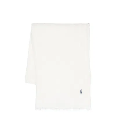 Polo Ralph Lauren Fringed Scarf In Gray