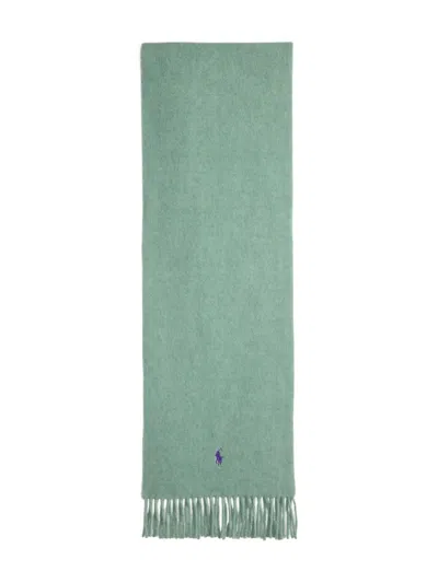 Polo Ralph Lauren Fringed Scarf In Green