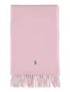 Polo Ralph Lauren Fringe Detail Scarf For Pony Style In Pink