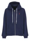 Polo Ralph Lauren Textured Cable Knit Cotton Sweatshirt With Zip Fastening In Multi