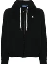 Polo Ralph Lauren Front-zippered Hooded Sweatshirt With Embroidered Logo In Black