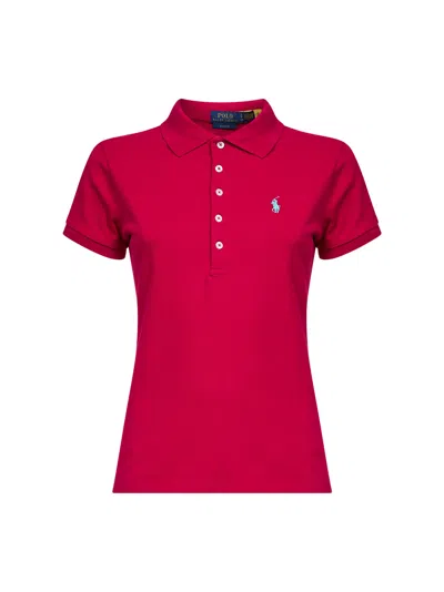 Polo Ralph Lauren Fuchsia Cotton Piquet Slim-fit Polo Shirt In Red