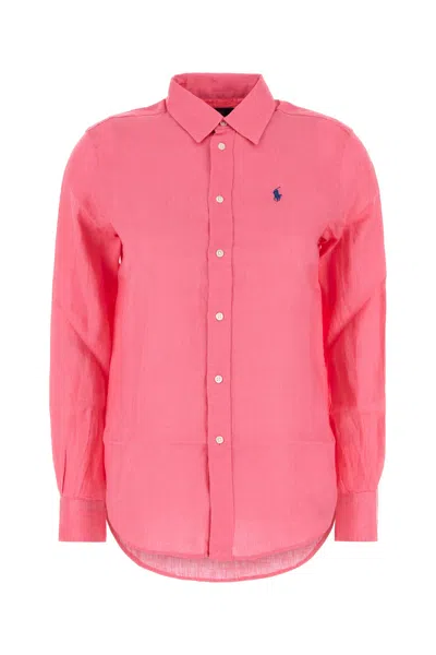 Polo Ralph Lauren Fuchsia Linen Shirt In Pink
