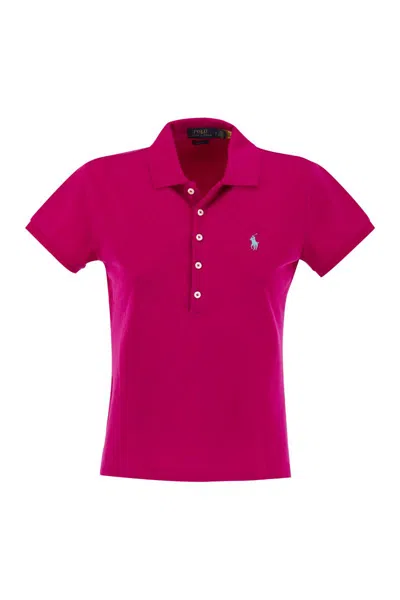 POLO RALPH LAUREN POLO RALPH LAUREN FUCHSIA STRETCH PIQUET POLO SHIRT