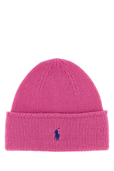 Polo Ralph Lauren Fuchsia Wool Beanie Hat In Pink