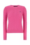 Polo Ralph Lauren Fuchsia Wool Blend Sweater In Pink