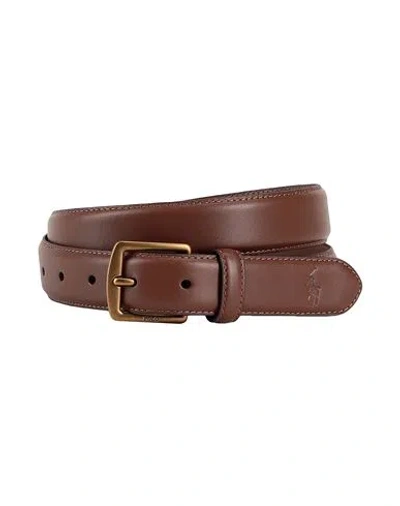 Polo Ralph Lauren Full-grain Leather Dress Belt Man Belt Brown Size 32 Cow Leather