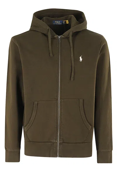 Polo Ralph Lauren Full Zip Cappuccio Loopback In Dark Loden