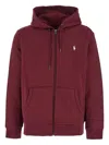 Polo Ralph Lauren Long Sleeve Zip-up Sweatshirt In Red