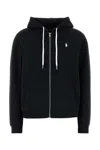 Polo Ralph Lauren Felpa In Misto Cotone Nero Donna In Black