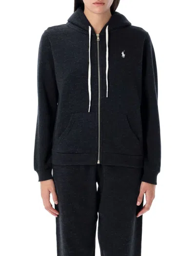 Polo Ralph Lauren Full-zip Hoodie In Anthracite Grey