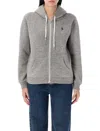 Polo Ralph Lauren Polo Pony-embroidered Zip-up Hoodie In Gray