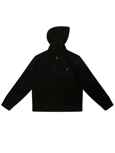 Polo Ralph Lauren Full Zip Hoodie With Embroidered Logo In Black