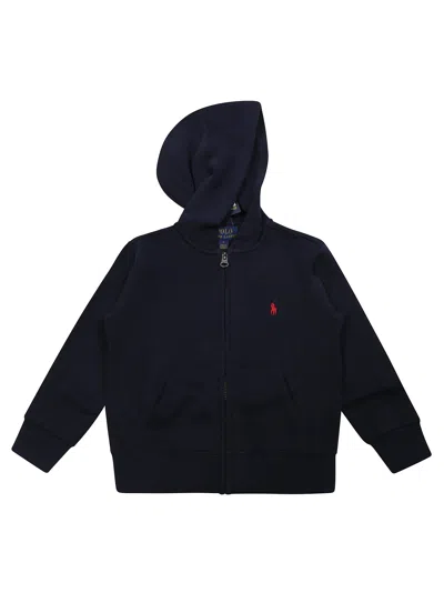 Polo Ralph Lauren Full Zip Hoodie With Front Pockets In Black