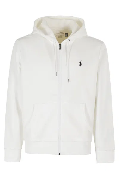 Polo Ralph Lauren Full Zip Performance Tecnica In Bianco