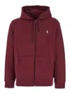 Polo Ralph Lauren Long Sleeve Zip-up Sweatshirt In Red