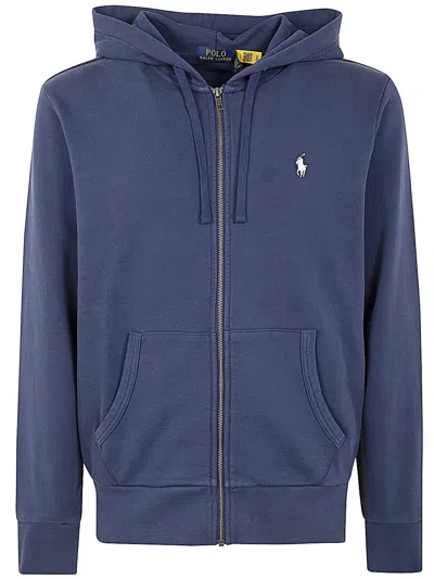 Polo Ralph Lauren Full Zipped Hoodie In Cruise Navy