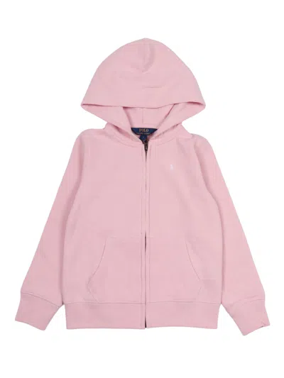 Polo Ralph Lauren Fz Hoodie Tops Knit In Pink
