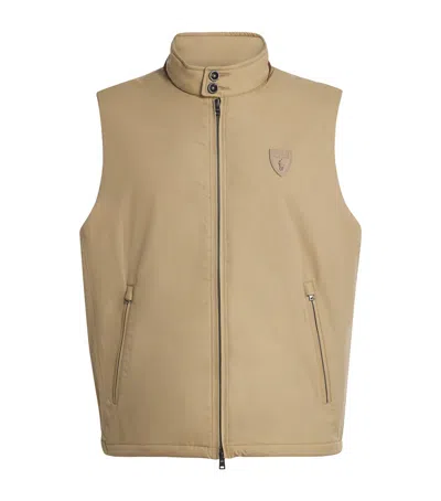 Polo Ralph Lauren Gabardine Logo Gilet In Nude