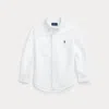 Polo Ralph Lauren Embroidered Logo Cotton Shirt In White