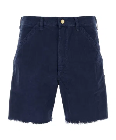 Polo Ralph Lauren Frayed Hem Bermuda Shorts In Blue