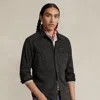 Polo Ralph Lauren Garment-dyed Denim Western Shirt In Black