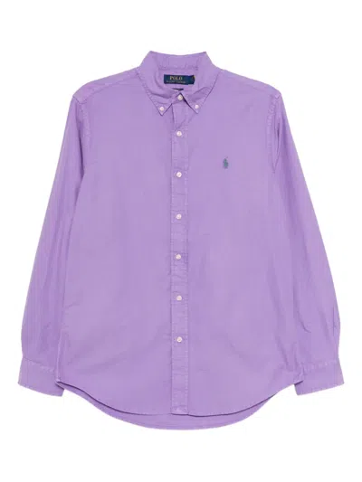 Polo Ralph Lauren Garment-dyed Oxford Shirt In Purple
