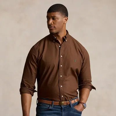 Polo Ralph Lauren Garment-dyed Oxford Shirt In Chocolate Mousse