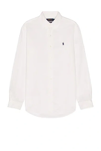 Polo Ralph Lauren Garment Dyed Oxford Shirt In White