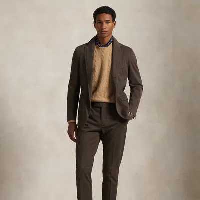 Polo Ralph Lauren Garment-dyed Stretch Chino Suit Trouser In Peat Brown