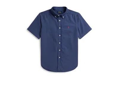 Polo Ralph Lauren Garment-dyed Cotton Oxford Shirt (big Kid) Boy's Clothing Old Royal: Lg (14-16 Big Kid) In Blue