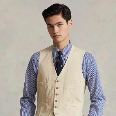 Polo Ralph Lauren Garment-dyed Stretch Chino Vest In Tan