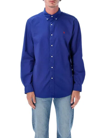 Polo Ralph Lauren Custom Fit Cotton Shirt In Blue