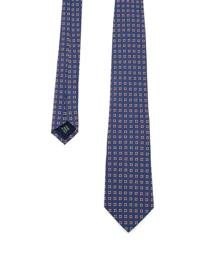 Polo Ralph Lauren Geometric-pattern Silk Tie In Blue