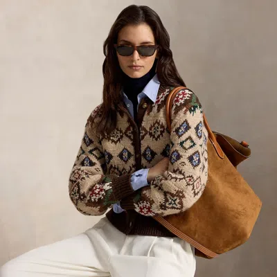 Polo Ralph Lauren Jacquard Wool And Cashmere Cardigan In Multi