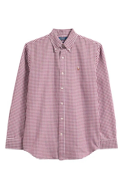 Polo Ralph Lauren Gingham Button-down Oxford Shirt In Red