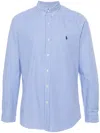 Polo Ralph Lauren Slim Fit Checked Stretch Poplin Shirt In Blue