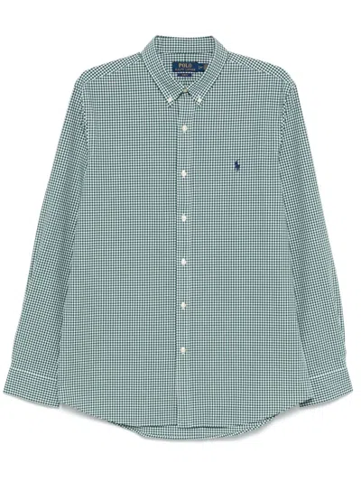 Polo Ralph Lauren Gingham-check Poplin Shirt In Green