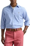 Polo Ralph Lauren Gingham Classic Fit Oxford Button-down Shirt In Light Blue,white