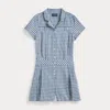 Polo Ralph Lauren Gingham Cotton Playsuit In Blue Deckwash White